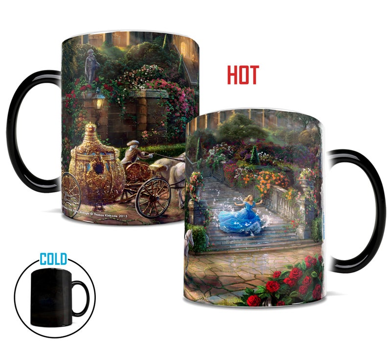 Morphing Mugs Disney - Cinderella - Clock Strikes Midnight - Thomas Kinkade - One 11 oz Color Changing Heat Sensitive Ceramic Mug â€“ Image Revealed When HOT Liquid Is Added! - Image 5